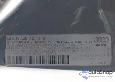 2011 Audi A4 2.0T Premium from USA, damaged, VIN WAUEFAFL1BN024919